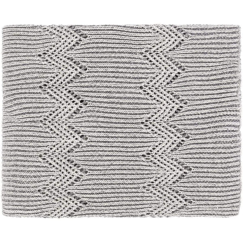 Surya Kiersten KET-1001  Transitional Knitted Cotton Throw Blanket - Fifth and Modern