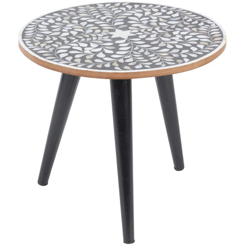 Surya Kaira KIA-001 Accent End Table -Modern, Handcrafted, Wood/Bone Top - Fifth and Modern