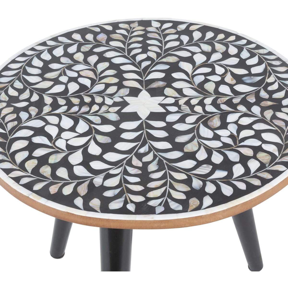 Surya Kaira KIA-001 Accent End Table -Modern, Handcrafted, Wood/Bone Top - Fifth and Modern