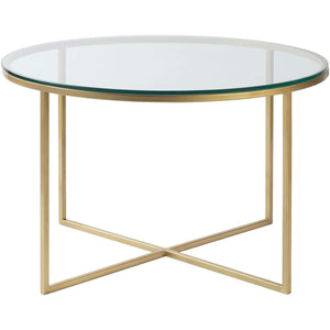 Surya Karen KRE-001 Modern Center Table -Handcrafted, Glass Top, Metal Base - Fifth and Modern