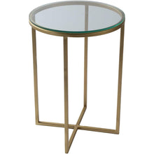 Surya Karen KRE-002 Modern End Table -Handcrafted, Glass Top, Metal Base - Fifth and Modern