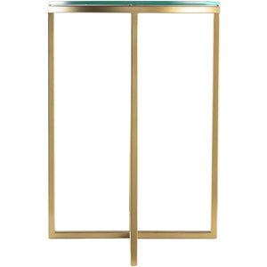 Surya Karen KRE-002 Modern End Table -Handcrafted, Glass Top, Metal Base - Fifth and Modern