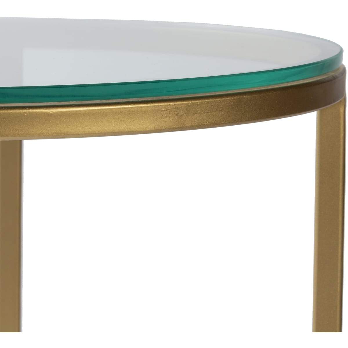 Surya Karen KRE-002 Modern End Table -Handcrafted, Glass Top, Metal Base - Fifth and Modern