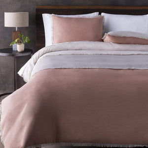 Surya Knightley KTL-1000 Duvet Bedding Set -Linen/Cotton, Pale Pink - Fifth and Modern