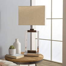 Surya Lilah LIH-002 Modern Table Lamp -Silver Metallic and Wood - Fifth and Modern