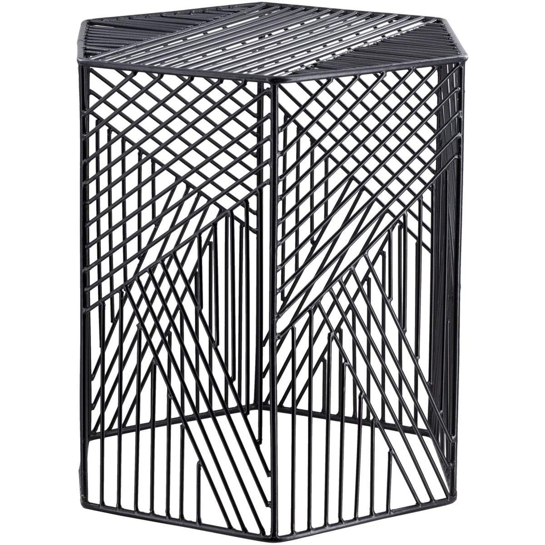 Surya Linear LIR-003 Modern Metal Accent Table -Black - Fifth and Modern