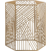 Surya Linear LIR-001 Modern Metal Accent Table -Gold - Fifth and Modern