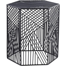 Surya Linear LIR-003 Modern Metal Accent Table -Black - Fifth and Modern