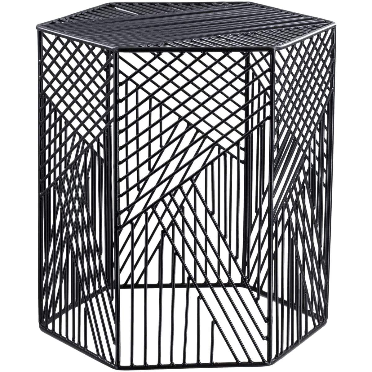 Surya Linear LIR-003 Modern Metal Accent Table -Black - Fifth and Modern