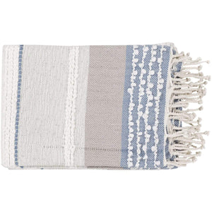 Surya Manteo MNE-1000  Texture Hand Woven Cotton, Acrylic Throw Blanket - Fifth and Modern