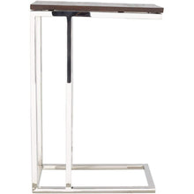 Surya Nicholas NIH-001 Modern End Table -Handcrafted, Wood Top, Silver Metal Base - Fifth and Modern