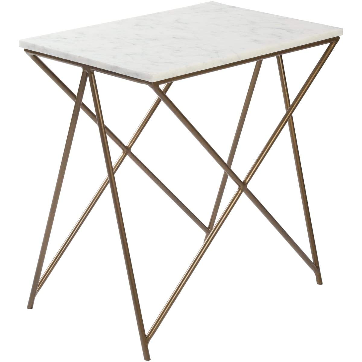 Surya Norah NRH-001 Modern End Table -Handcrafted, White Marble Top - Fifth and Modern