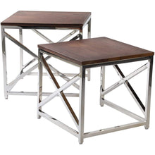 Surya Neville NVL-001 Transitional Nesting Table Set -Handcrafted, Wood Top - Fifth and Modern