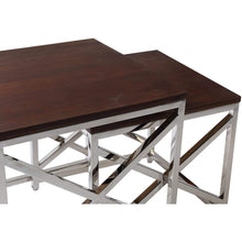 Surya Neville NVL-001 Transitional Nesting Table Set -Handcrafted, Wood Top - Fifth and Modern