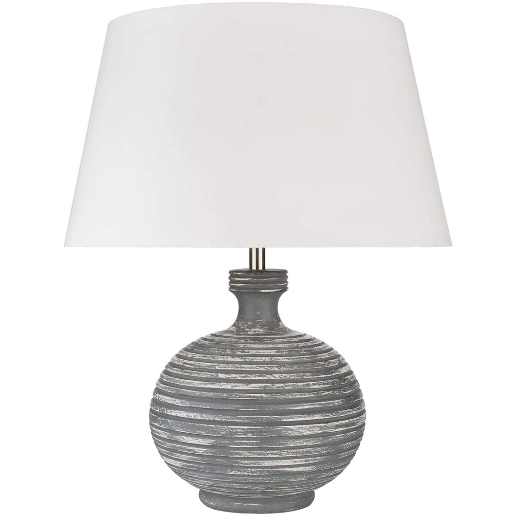 Surya Cross OSS-002 Transitional Table Lamp -Gray Distressed Wood Body - Fifth and Modern