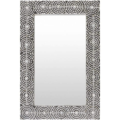 Surya Pinon PNN-002 Rectangle Bohemian/Global Mirror -Black - Fifth and Modern