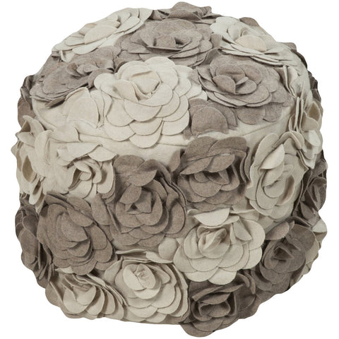 Surya Felted Floral POUF-28 Pouf - Fifth and Modern