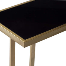 Surya Parisian PSI-002 Modern End Table -Handcrafted, Black Glass Top - Fifth and Modern