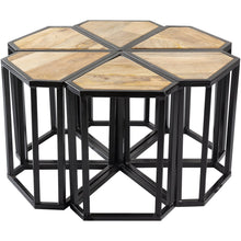 Surya Petal PTL-001 Modern Center Table -Handcrafted, Mango Wood Top - Fifth and Modern