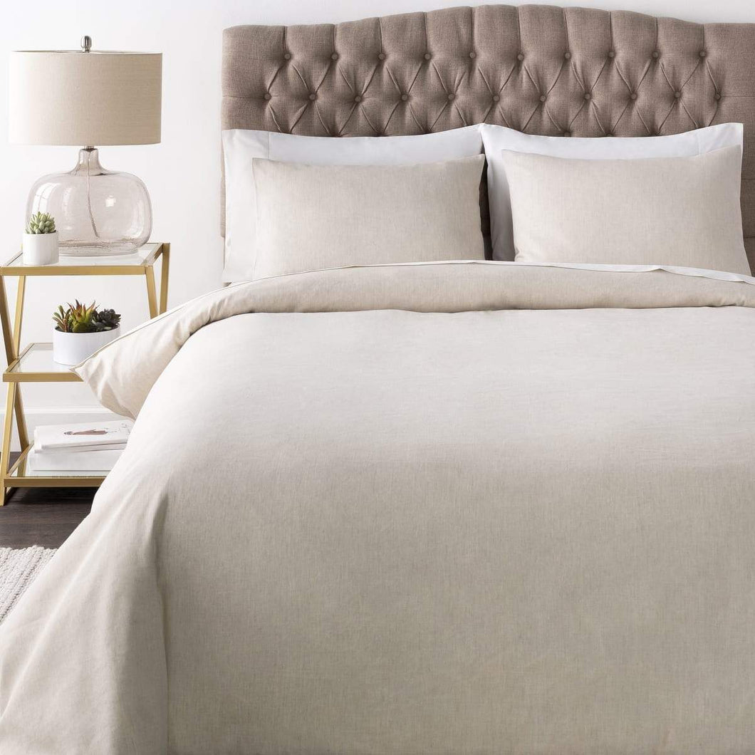 Surya Peyton PYT-1001 Duvet Bedding Set -Linen/Cotton, Ivory - Fifth and Modern