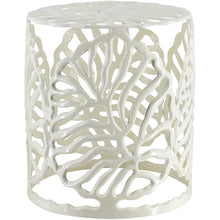 Surya Risa RIS-003 Coastal End Table -Handcrafted, Metal White - Fifth and Modern