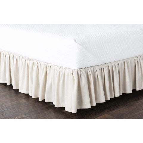 Surya Ruffle RLSKT-1001 Bed Skirt -Linen/Cotton, Medium Gray - Fifth and Modern