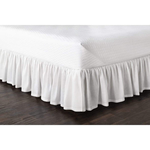 Surya Ruffle RLSKT-1002 Bed Skirt -Linen/Cotton, White - Fifth and Modern