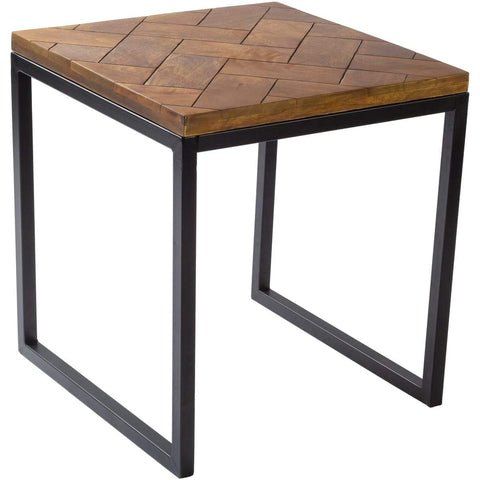 Surya Stratford SRA-002 Transitional End Table -Handcrafted, Wood Top - Fifth and Modern