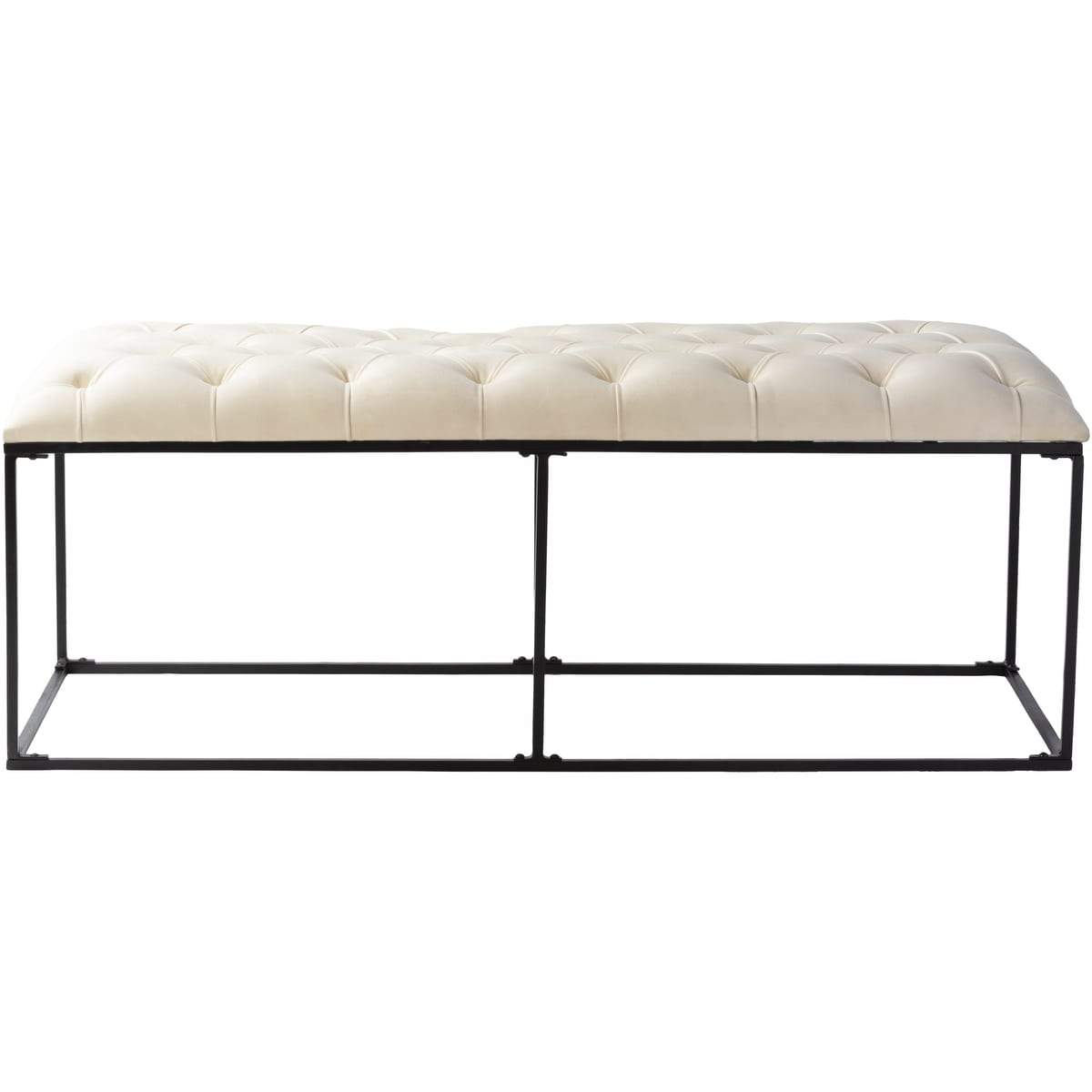 Surya Savoy SVY-001 Modern Velvet Bench -Ivory Top - Fifth and Modern