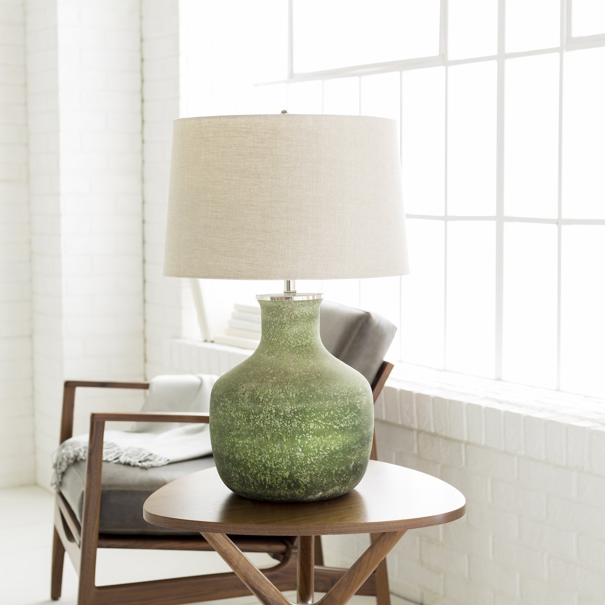 Surya Matteo TEO-001 Updated Traditional Table Lamp -Dark Green - Fifth and Modern