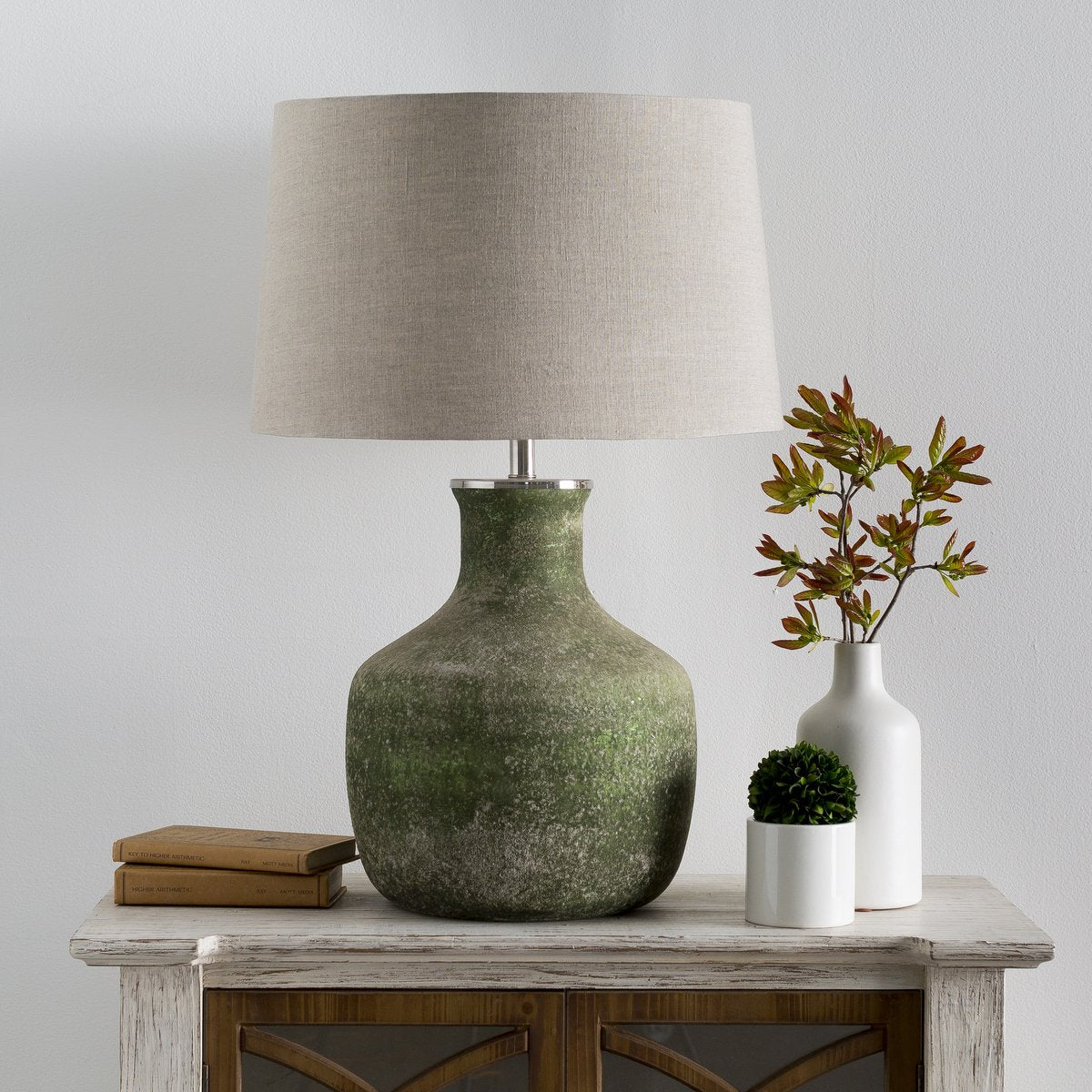 Surya Matteo TEO-001 Updated Traditional Table Lamp -Dark Green - Fifth and Modern