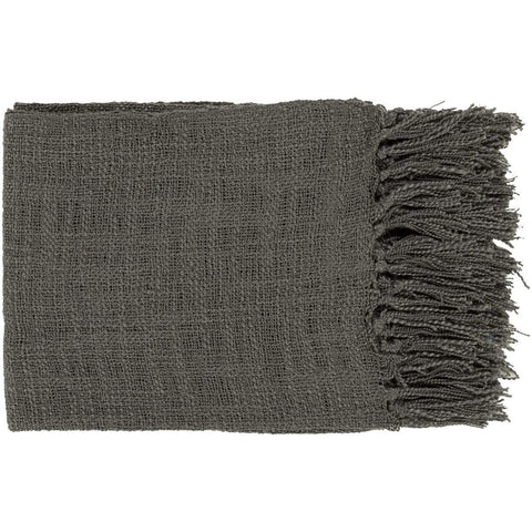 Surya Tilda TID-003  Solid & Border Woven Acrylic Throw Blanket - Fifth and Modern