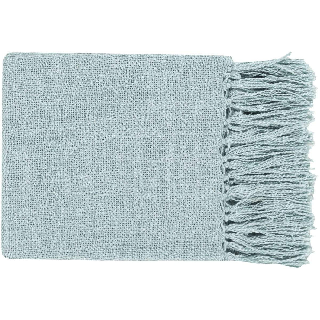 Surya Tilda TID-010  Solid & Border Woven Acrylic Throw Blanket - Fifth and Modern