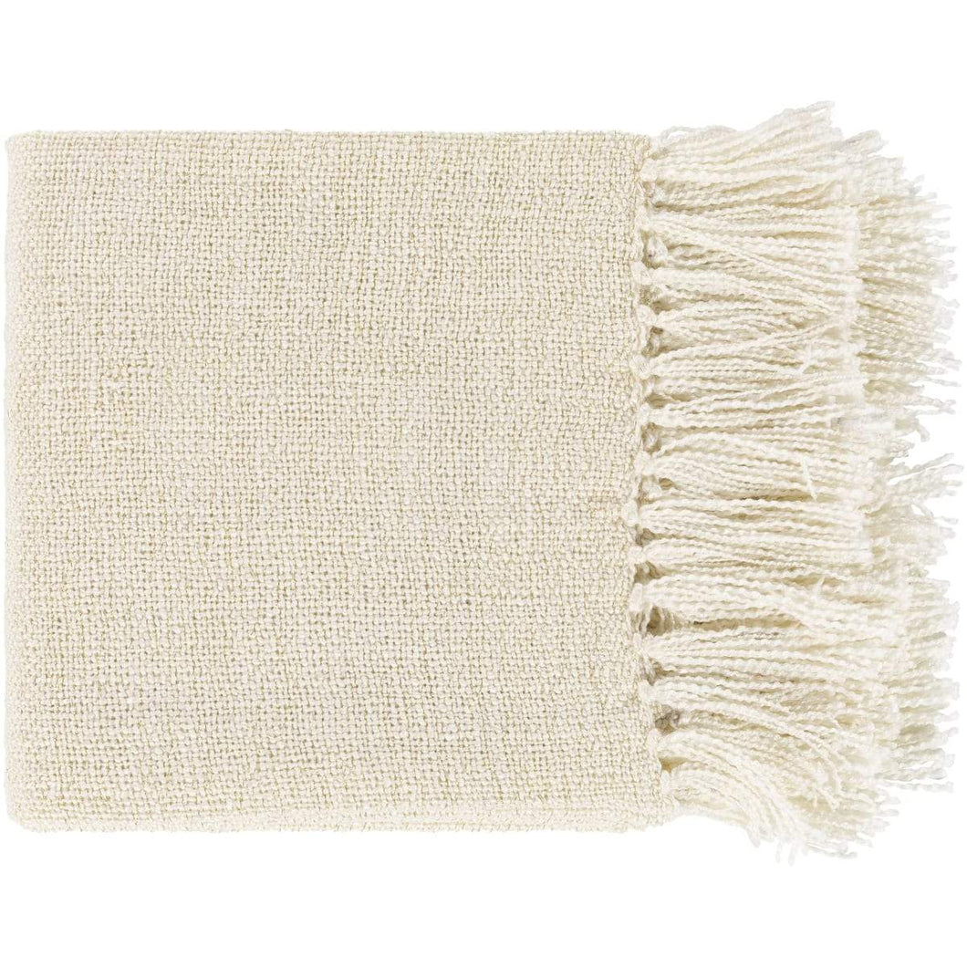 Surya Tilda TID-012  Solid & Border Woven Acrylic, Lurex Throw Blanket - Fifth and Modern