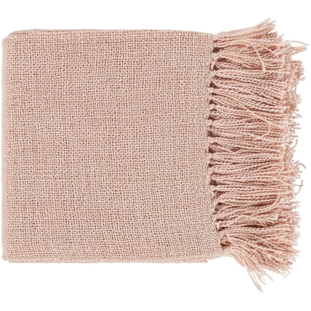 Surya Tilda TID-013  Solid & Border Woven Acrylic, Lurex Throw Blanket - Fifth and Modern