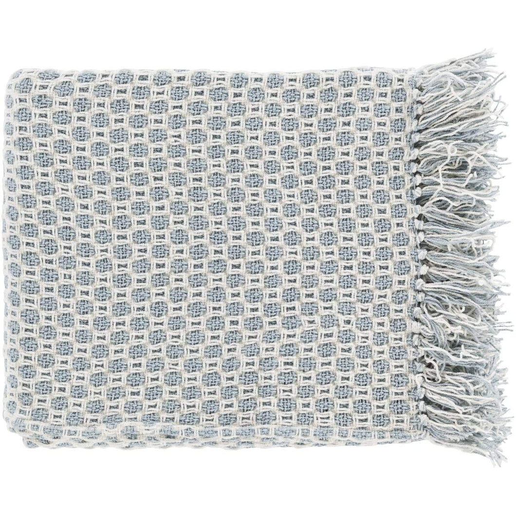 Surya Trestle TSL-2001  Texture Woven Cotton, Chenille-Cotton Throw Blanket - Fifth and Modern