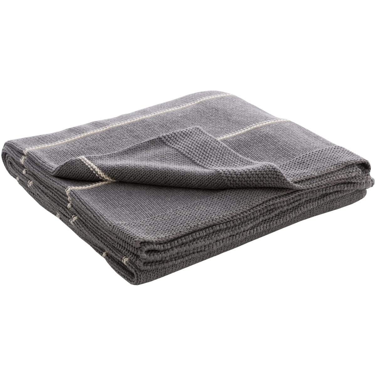 Surya Torsten TSN-1000  Transitional Knitted Cotton Throw Blanket - Fifth and Modern