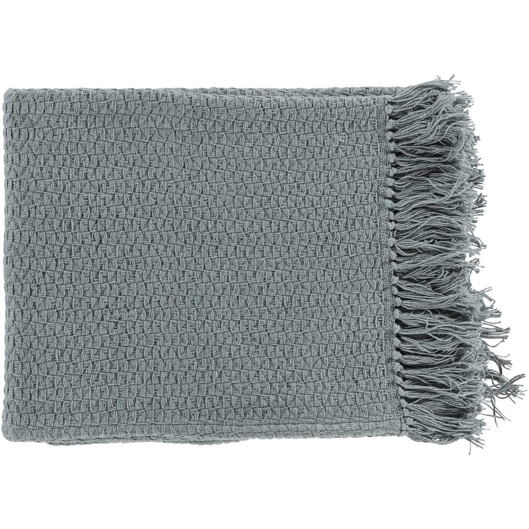 Surya Tressa TSS-4002  Texture Woven Cotton Throw Blanket - Fifth and Modern