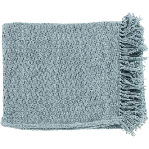 Surya Tressa TSS-4003  Texture Woven Cotton Throw Blanket - Fifth and Modern