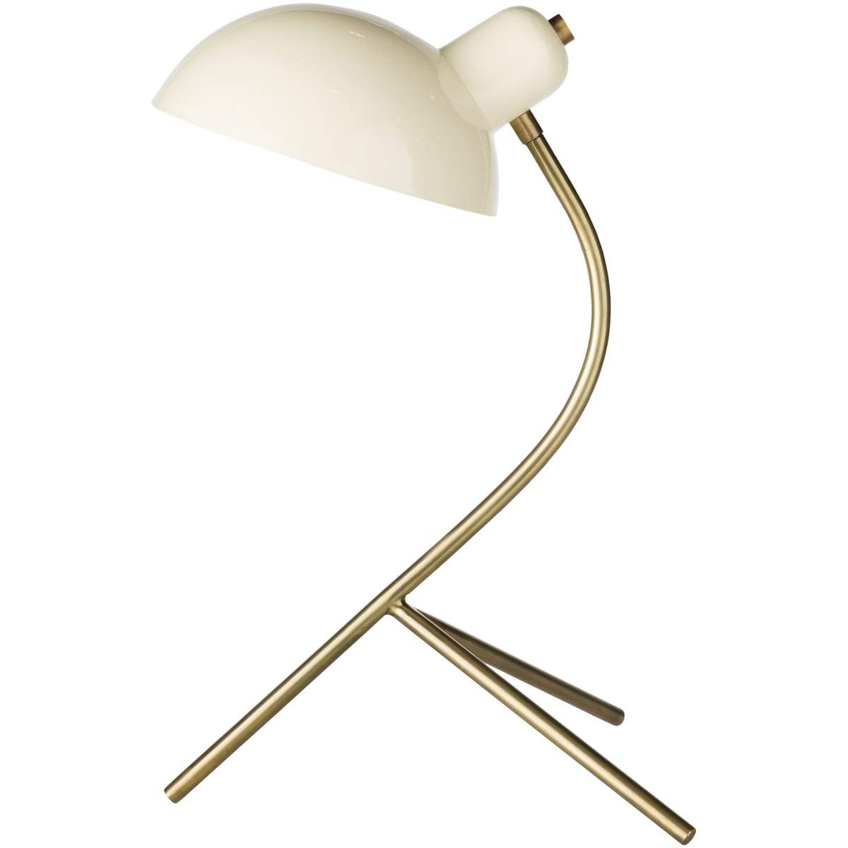 Surya Ula ULA-001 Modern Table Lamp - Polished Brass Body, Beige Metal Shade - Fifth and Modern