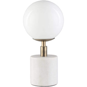 Surya Una UNA-001 Modern Table Lamp -Antiqued Brass & Milk Glass - Fifth and Modern