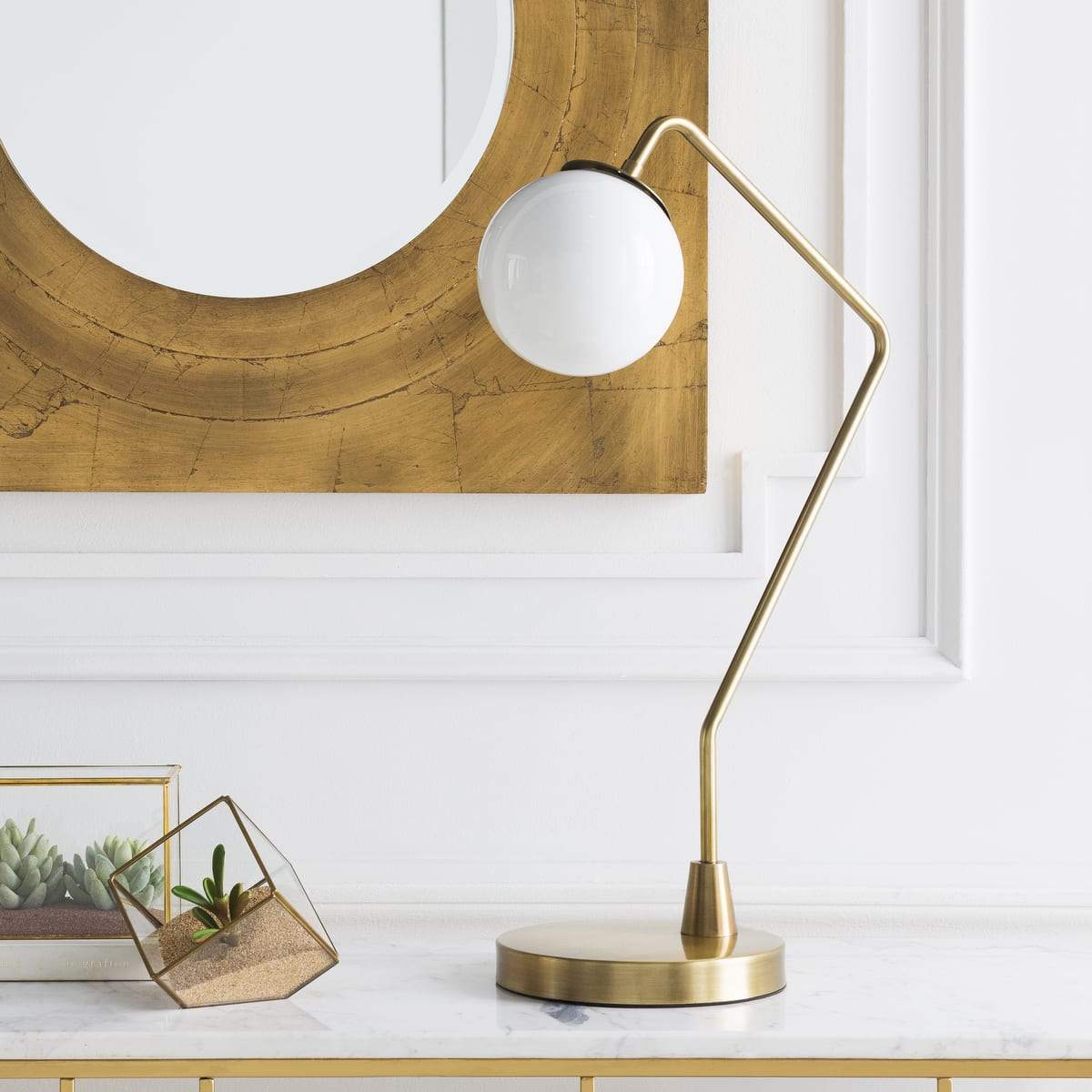 Surya Unnati UNN-002 Modern Table Lamp -Antiqued Brass - Fifth and Modern