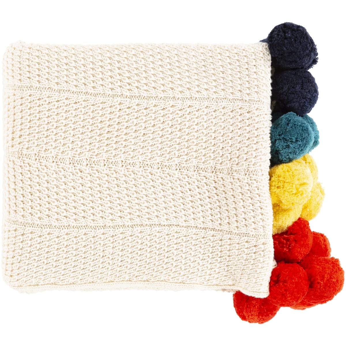 Surya Vivi VII-1000  Bohemian/Global Knitted Cotton Throw Blanket - Fifth and Modern