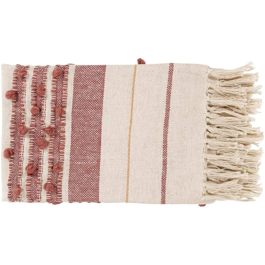 Surya Yemaya YMA-1000  Texture Hand Woven Cotton, Acrylic Throw Blanket - Fifth and Modern