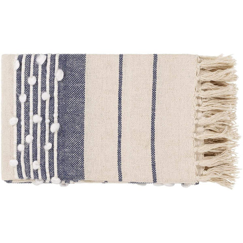 Surya Yemaya YMA-1001  Texture Hand Woven Cotton, Acrylic Throw Blanket - Fifth and Modern