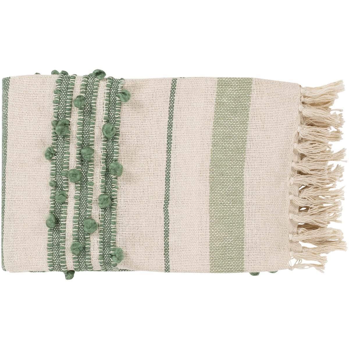 Surya Yemaya YMA-1002  Texture Hand Woven Cotton, Acrylic Throw Blanket - Fifth and Modern