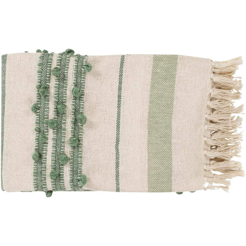 Surya Yemaya YMA-1002  Texture Hand Woven Cotton, Acrylic Throw Blanket - Fifth and Modern